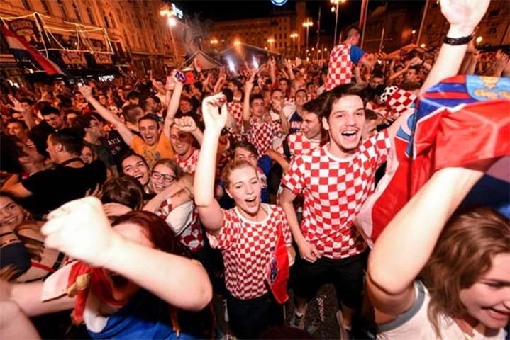 Fans are all smiles after Croatia defeated Argentina 3-0 in their World Cup game in Russia