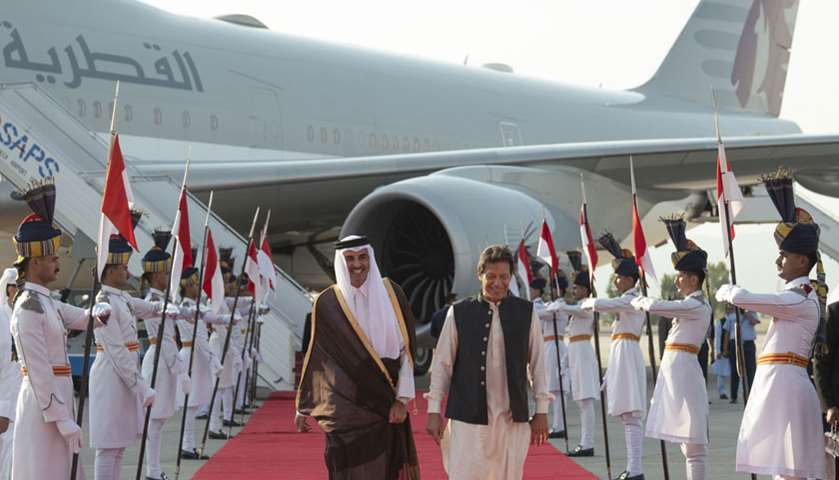 His Highness the Amir  being received at Noor Khan Air Base, by Pakistan PM