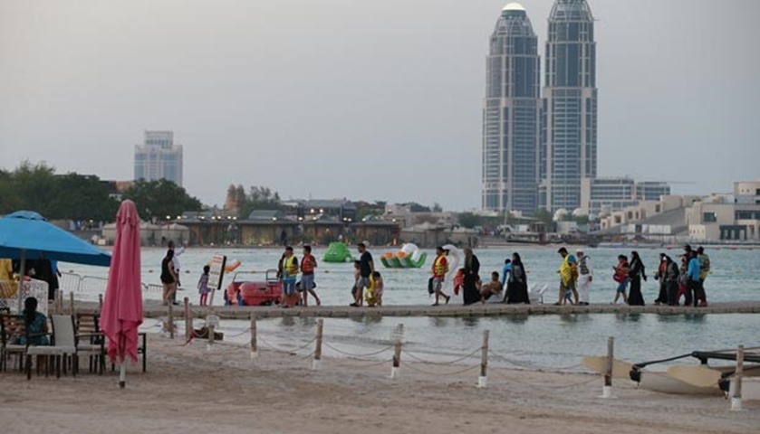 Visitors flocked to the Katara beach