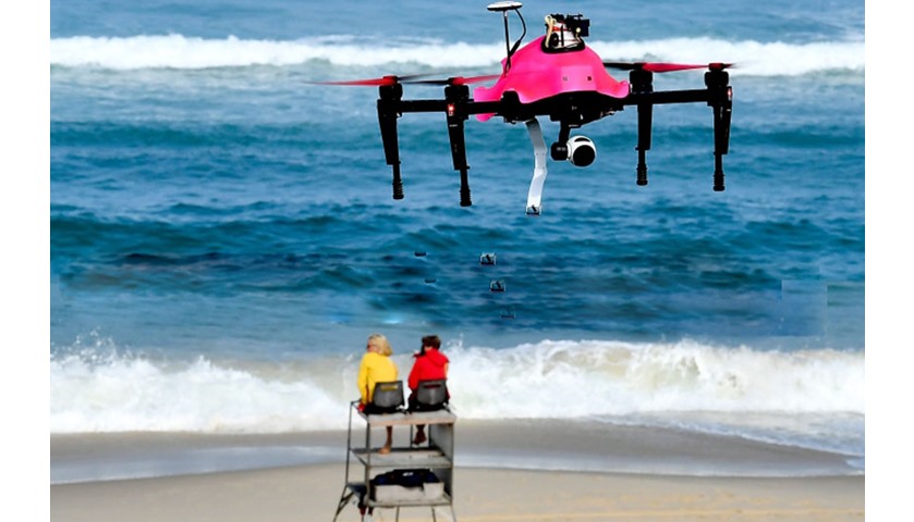 Helper, the surveillance drone, demonstrates a rescue operation.
