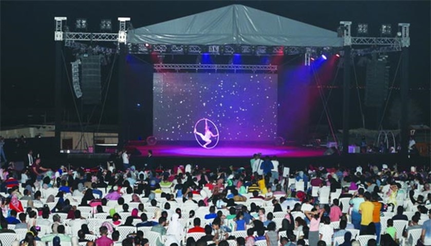 The audience enjoying a show at Katara