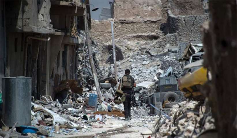 The trail of destruction in the Old City of Mosul following the offensive to retake the city