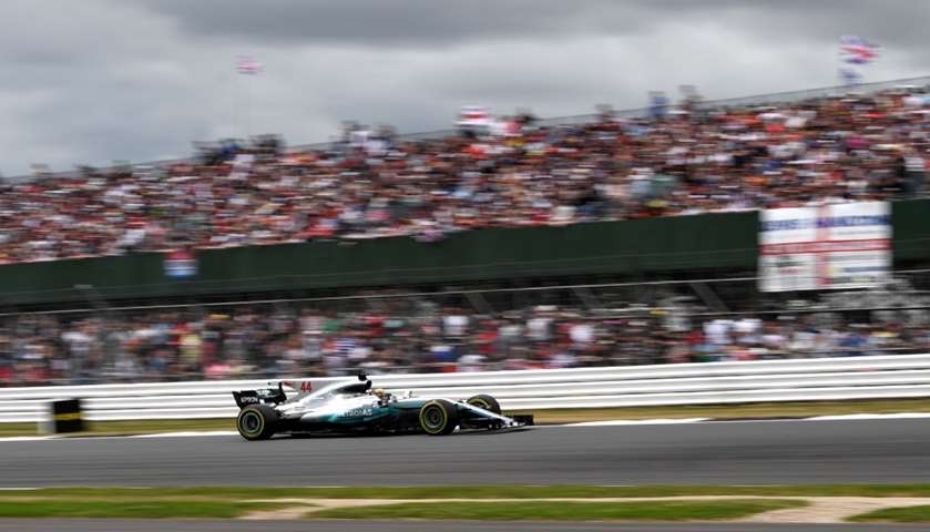 Mercedes\' British driver Lewis Hamilton drives