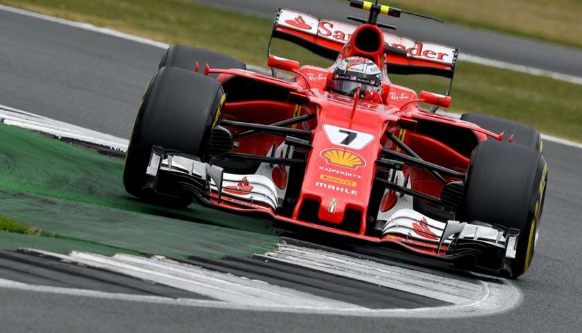 Ferrari\'s Finnish driver Kimi Raikkonen drives