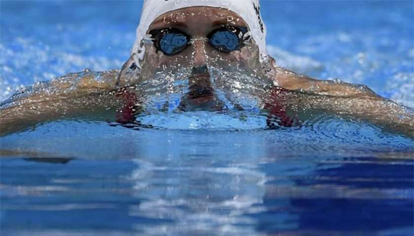 Hungary\'s Katinka Hosszu competes in a women\'s 200m medley heat