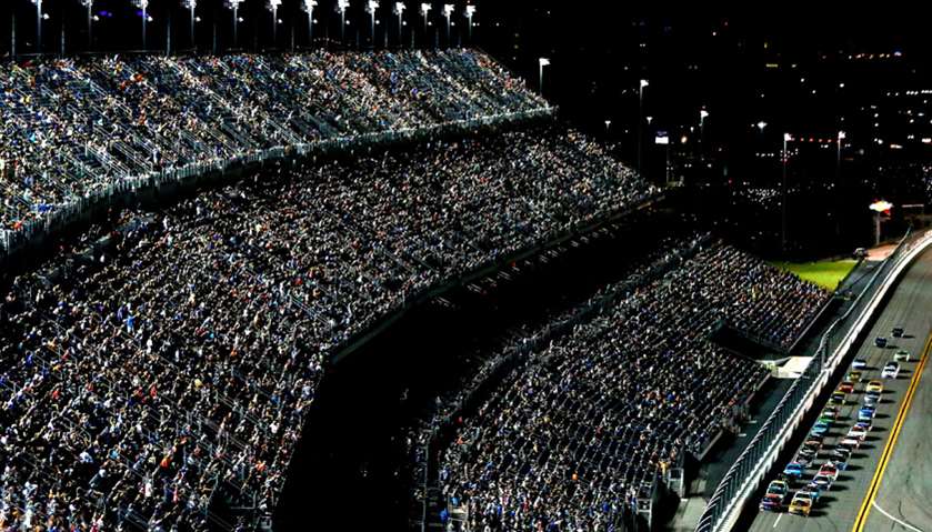 A general view as cars race during the Monster Energy NASCAR Cup Series