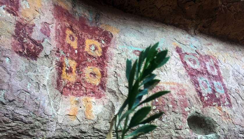 View of drawings at the Taira Cave, located at a height of 3,150 meters about 75 km north of Calama,