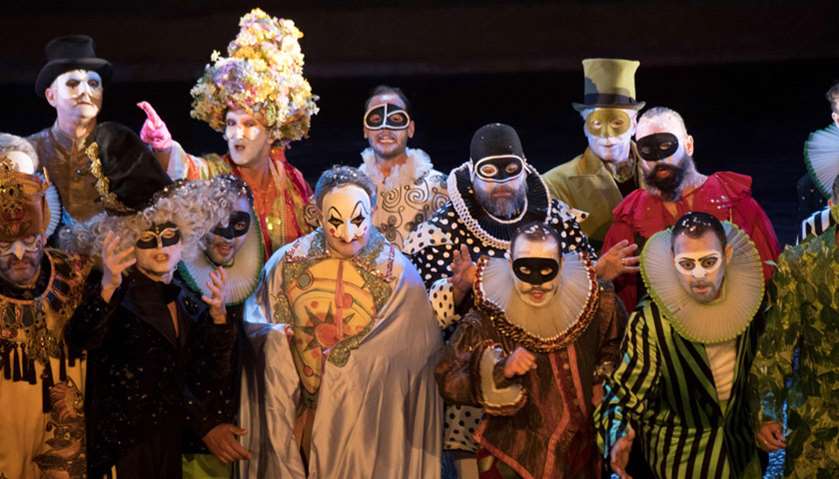 Singers perform in Arrigo Boito\'s opera \"Mefistofele\" directed by Jean-Louis Grinda