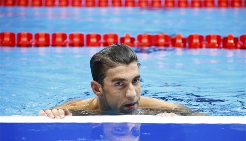 Michael Phelps of USA reacts after winning the men\'s 200m individual medley