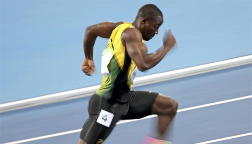 Rusheen McDonald of Jamica takes part in the men\'s athletics 400m semifinal