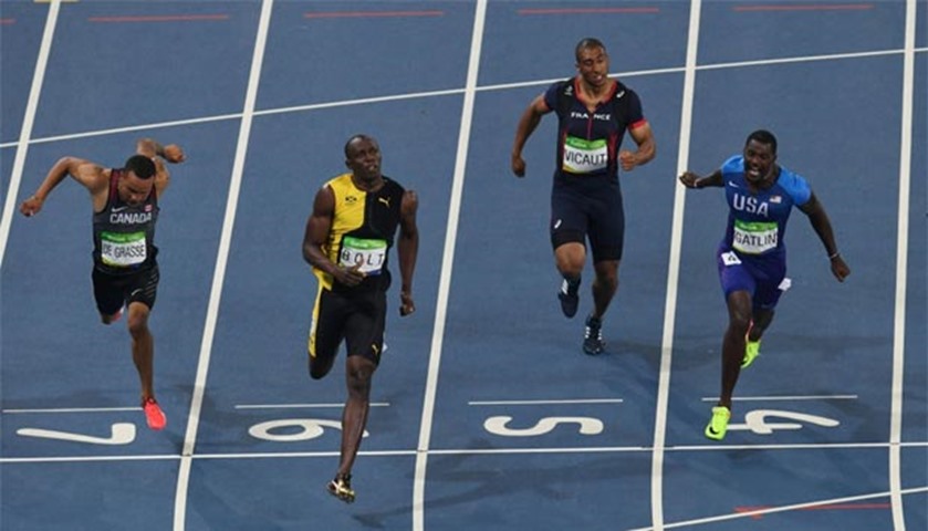 The Jamaican surged to take the most prized Olympic gold in 9.81sec


