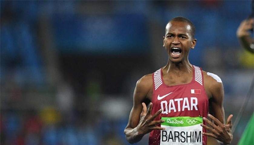 Mutaz Essa Barshim competes in the men\'s high jump final at the Rio 2016 Olympic Games