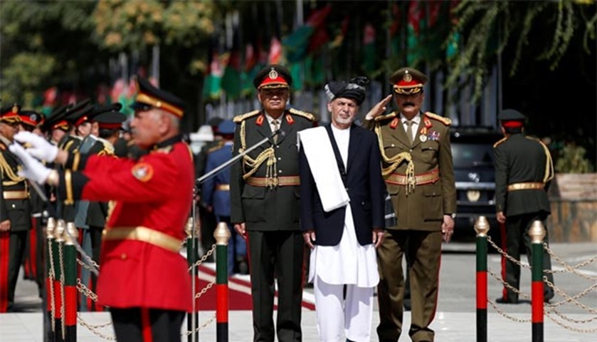 President Ashraf Ghani pictured at the Independence Day celebrations in Kabul
