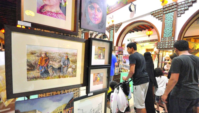 Families and tourists are popular visitors at the Souq Waqif Art Centre.