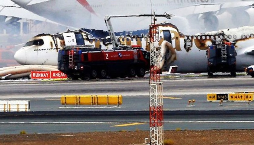 View of the aircraft after the fire was put out, with top half of the fuselage gone, was horrifying