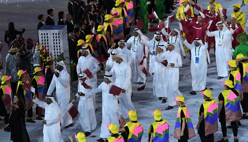 Qatar delegation parade during the ceremony