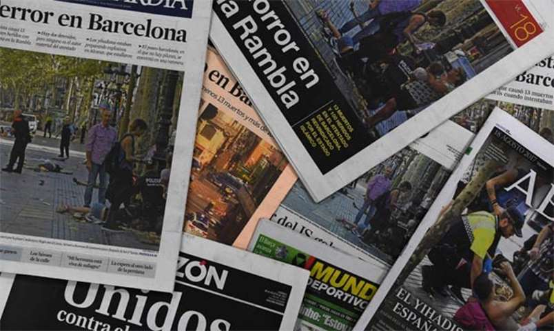 The front pages of Spanish newspapers are dedicated to the Barcelona attack