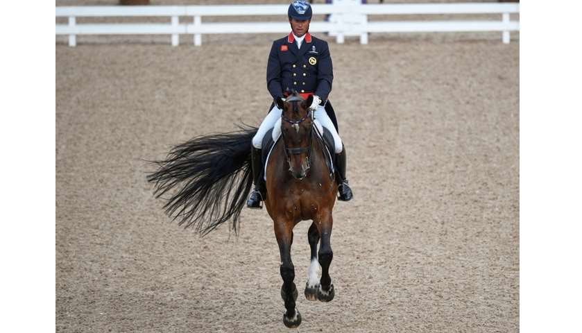 Carl Hester of Britain competes on his horse Nip Tuck.