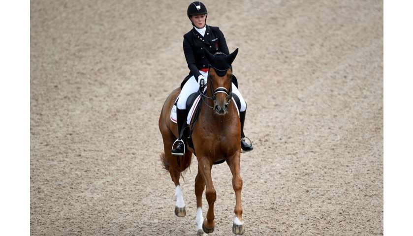 Cathrine Dufour of Denmark competes on her horse Atterupgaards Cassidy.