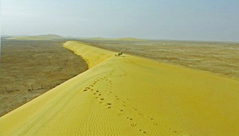 The singing sand dunes attract a number of visitors