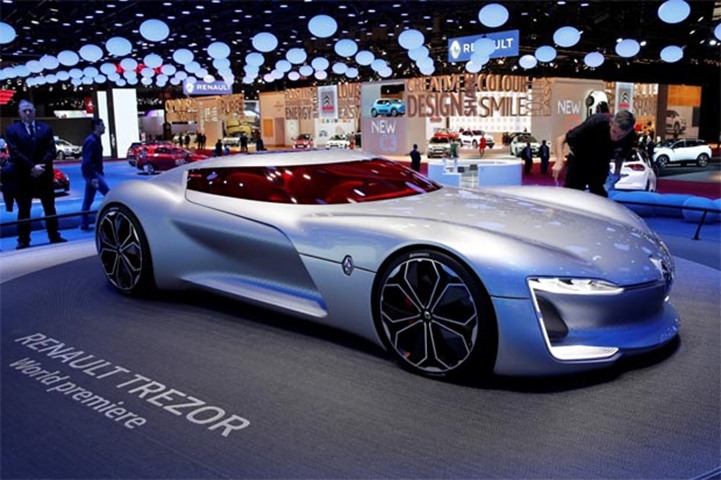 The concept car Renault Trezor is displayed on media day at the Paris auto show
