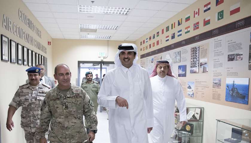 Emir inspected the Qatari Emiri Air Force and the Combined Air Operations Center for the US Central 