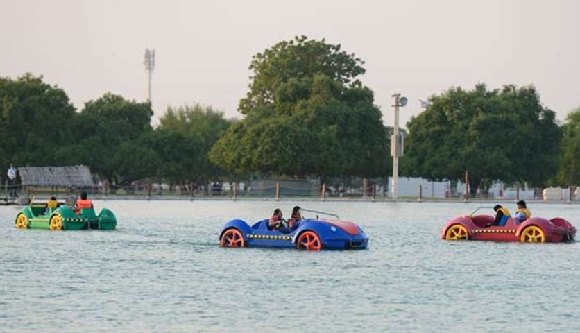 Paddle boats are among the attractions at Aspire Park