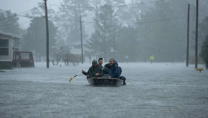 Volunteers from all over North Carolina help rescue residents from their flooded homes during Hurric