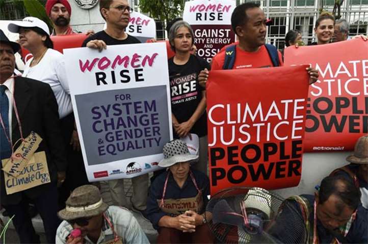 Environmental activists and supporters take part in a demonstration in Bangkok on Saturday