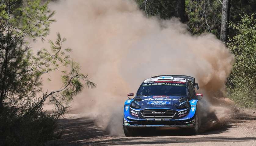 Teemu Suninen (Finland) steers his Ford Fiesta WRC