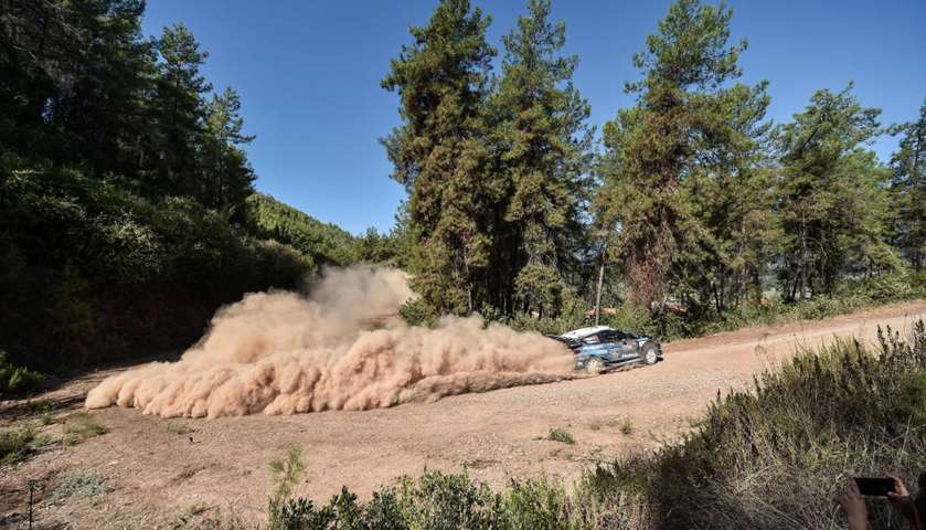 Pontus Tidemand (Sweden) steers his Ford Fiesta WRC