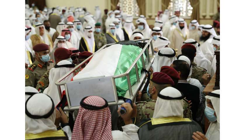 Funeral prayer of HH Sheikh Sabah Al-Ahmad Al-Jaber Al-Sabah at Bilal bin Rabah Mosque.