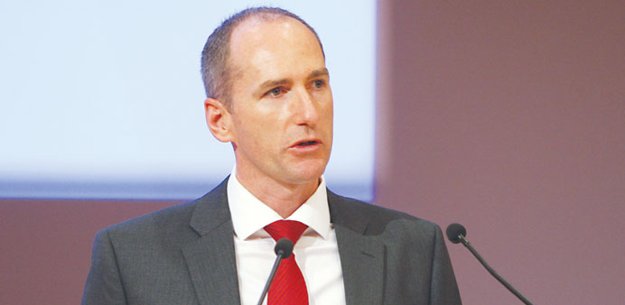 Routledge addressing the energy forum yesterday.