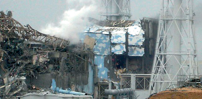 Wreckage at the Fukushima reactor complex.