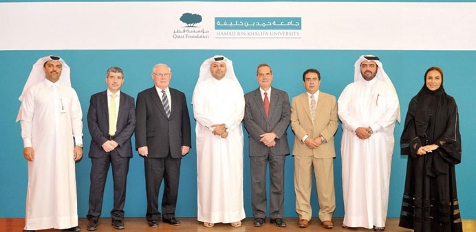 HBKU officials after the press conference