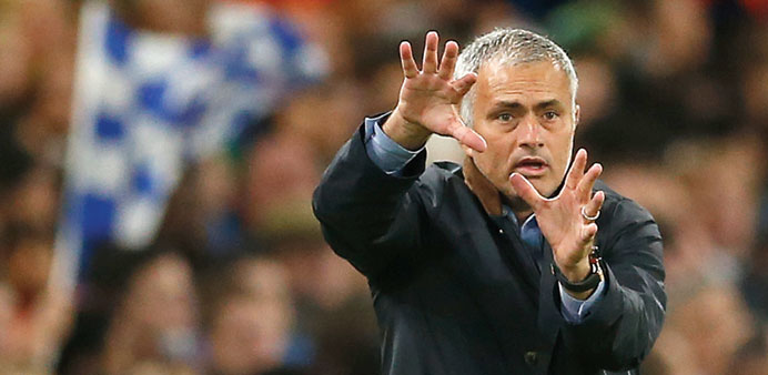 Chelsea manager Jose Mourinho during the match.