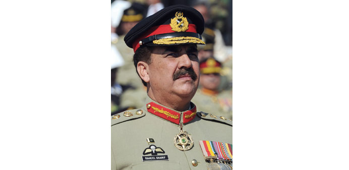 Gen Raheel Sharif attending the change of command ceremony in Rawalpindi last week.
