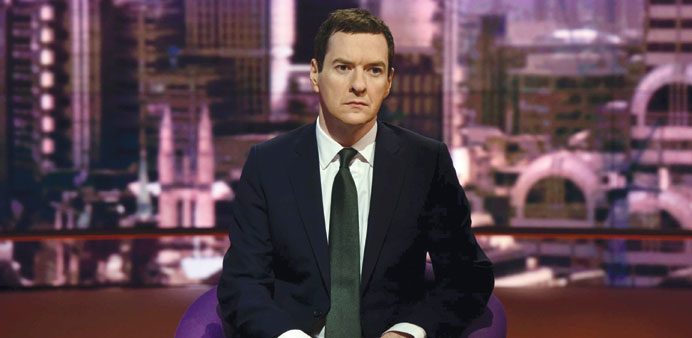 Chancellor of the Exchequer George Osborne takes part in the Andrew Marr Show in BBC studios in London yesterday.