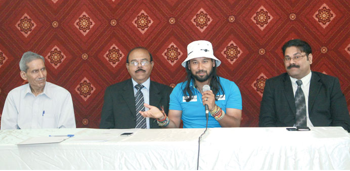Somen Debnath with officials from the Indian embassy and ICC.