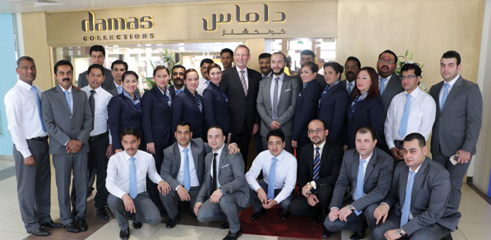 Damas staff and guests at the opening of the new store at Barwa City.