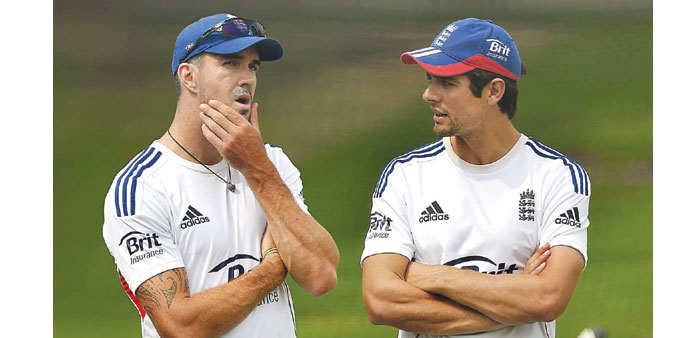 England skipper Alastair Cook (left) and Kevin Pietersen during happier times.