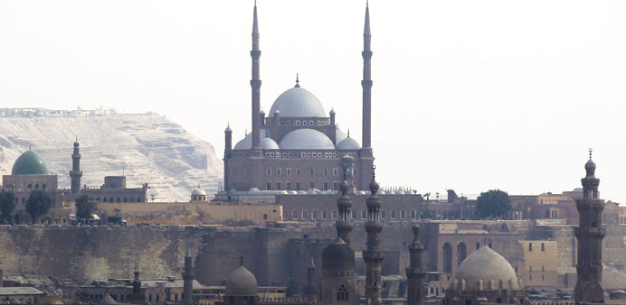 A view of the Citadel of Salah El Din and mosques in Cairo.
