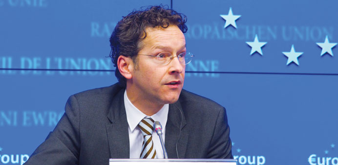 Eurozone finance ministers, meeting at the Eurogroup in Brussels today, hold their first session under their new president Dijsselbloem.