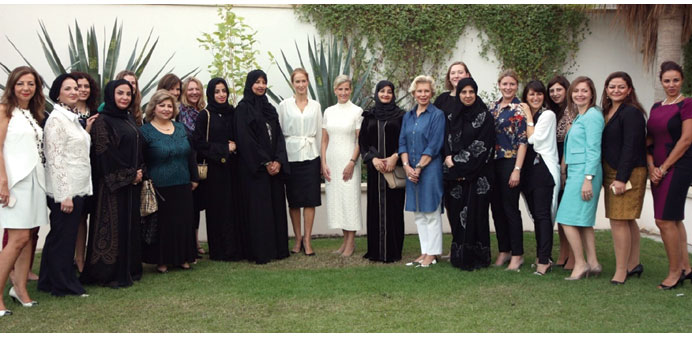 The Countess of Wessex with Qatar-based businesswomen at the gathering hosted by Hopton.  