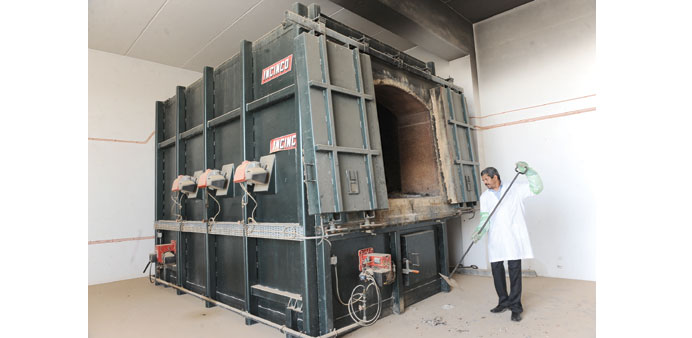 The incinerator installed at Qataru2019s Abu Samra border crossing. PICTURE: Shaji Kayamkulam