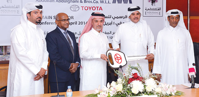 AAB and Endurance Committee officials during the announcement of sponsorship at a press conference yesterday.