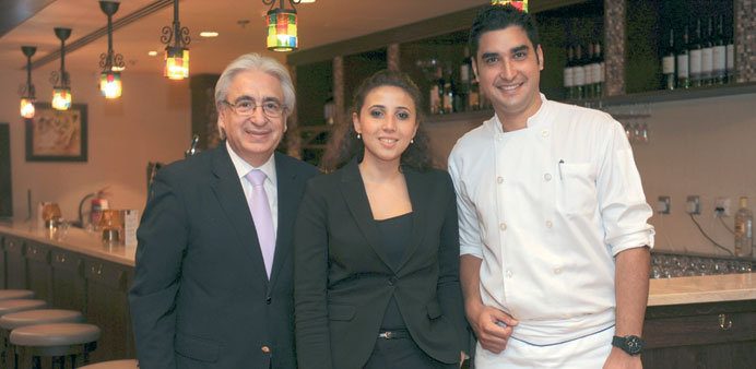 Ambassador Florian, Sheraton assistant marketing manager Sara Chakri, and Urbina at the Latino Restaurant. PICTURE: Noushad Thekkayil