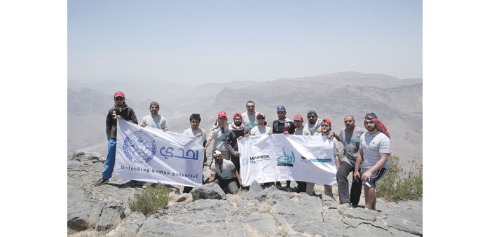 Students from Education City during a trip to the mountains in Oman.