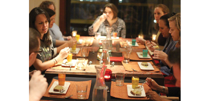 COMMUNITY DINING: Diners at the Supper Club. Irum says the concept is all about being comfortable and enjoying some good food.