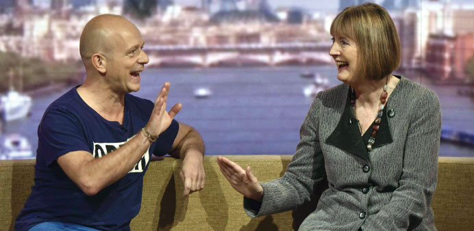 Labour Party interim leader Harriet Harman and Steve Hilton, former director of strategy for David Cameron, appear on the the BBCu2019s Andrew Marr progra